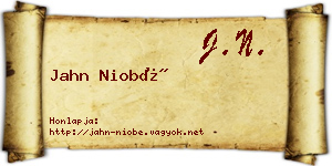 Jahn Niobé névjegykártya